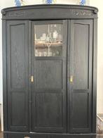 Antieke eiken kast (servieskast) met glas in lood raampje, Antiek en Kunst, Ophalen