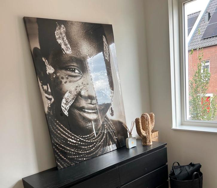 Afrikaans Schilderij - Portret, Antiek en Kunst, Kunst | Schilderijen | Modern, Ophalen of Verzenden