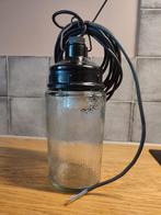 Oude industriële hanglamp met glas, Huis en Inrichting, Lampen | Hanglampen, Ophalen of Verzenden, Zo goed als nieuw, Glas, Minder dan 50 cm