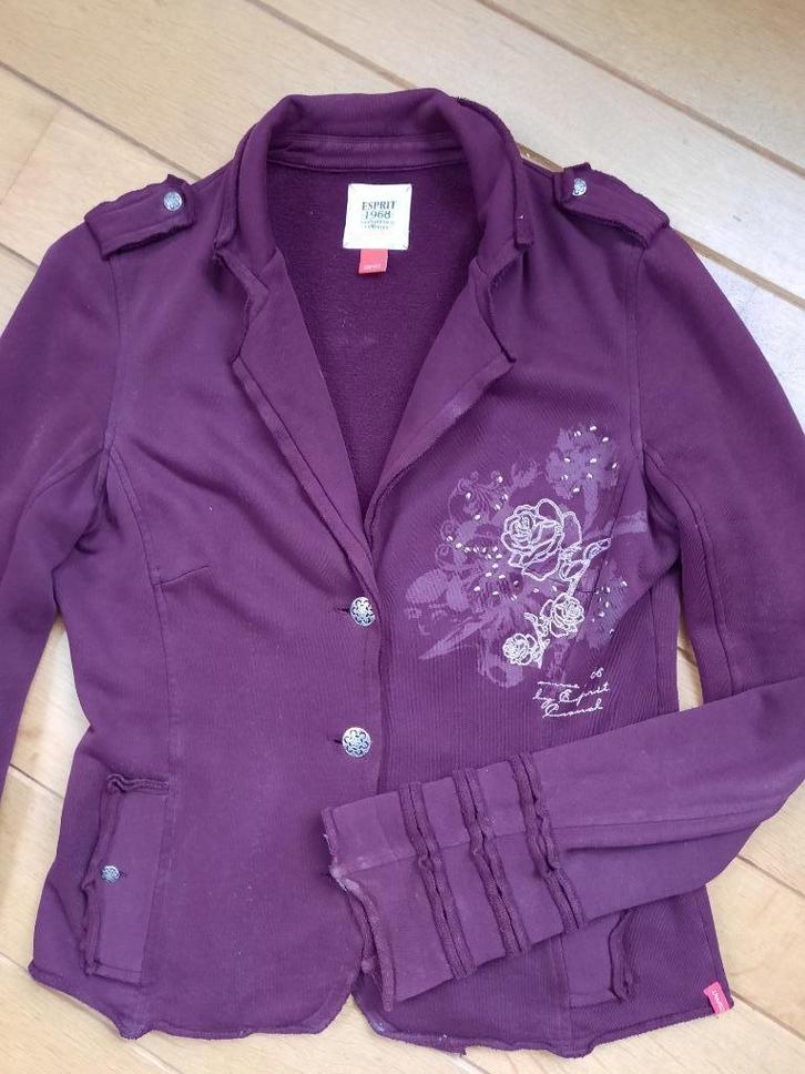 Esprit vest colbert aubergine paars maat L, Kleding | Dames, Truien en Vesten, Zo goed als nieuw, Maat 38/40 (M), Paars, Ophalen of Verzenden