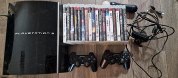 Playstation 3 met 18 games en controllers beschikbaar voor biedingen