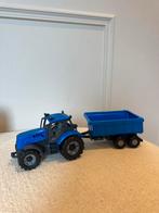 Blauwe tractor met kiepwagen, Ophalen of Verzenden, Gebruikt