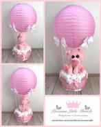 Luiertaart luchtballon met knuffel biggetje, Kinderen en Baby's, Kraamcadeaus en Geboorteborden, Nieuw, Ophalen of Verzenden, Kraamcadeau