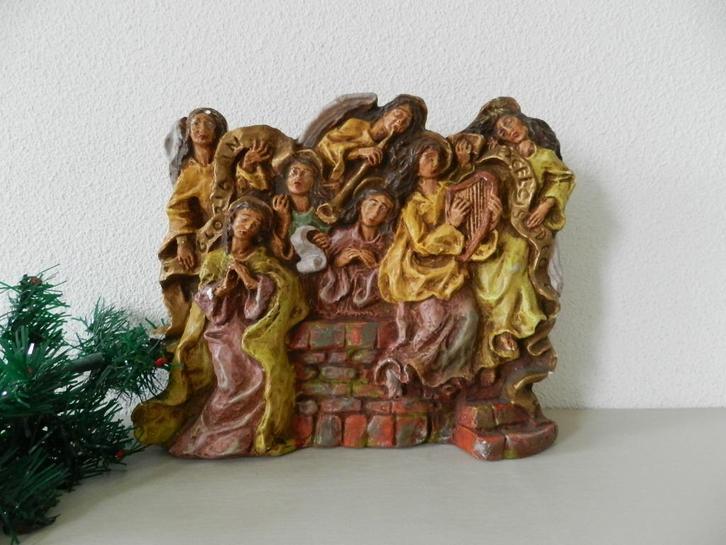 Oud antiek gips kerststal Gloria Engel  - kerst -, Antiek en Kunst, Antiek | Religie, Ophalen of Verzenden