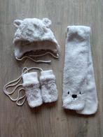 Baby Muts Sjaal en wanten Teddy maat 62 68, Kinderen en Baby's, Babykleding | Mutsen, Sjaals en Wanten, Ophalen, Zo goed als nieuw