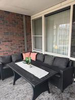 Zwarte tuinset loungeset, Tuin en Terras, Ophalen, Overige materialen, Eettafel, 6 zitplaatsen