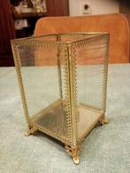 Vintage Gouden Glazen Sieradendoosje, Antiek en Kunst, Ophalen of Verzenden