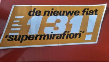 Zeer grote Promosticker van Fiat 131 Mirafiori.Vintage. beschikbaar voor biedingen