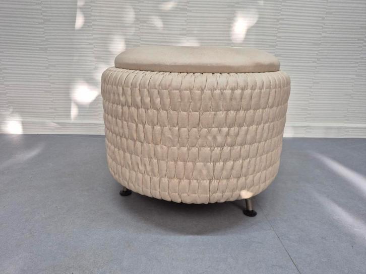 Poef, voetenbank. Vintage kruk, opberger, naaikruk etc., Huis en Inrichting, Banken | Voetenbanken en Poefen, Minder dan 50 cm