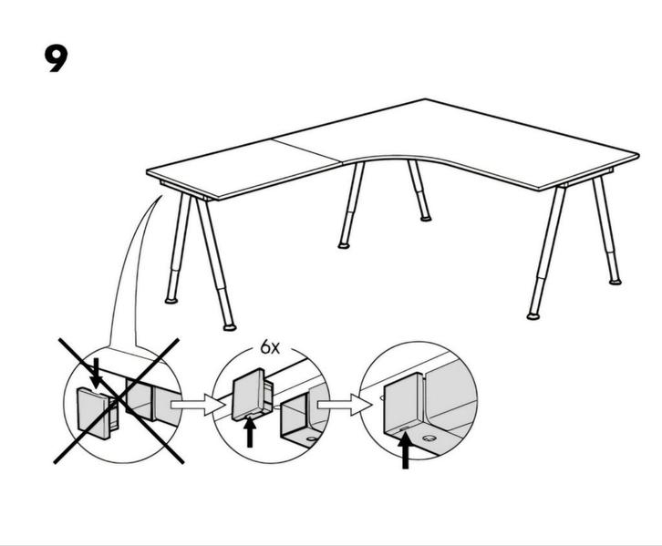 IKEA Galant wit, Huis en Inrichting, Bureaus, Gebruikt, In hoogte verstelbaar, Ophalen