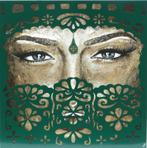 Schilderij - Metaal - 100x100cm - bruin groen tinten, Ophalen, Oorspronkelijke maker, Nieuw, Schilderij