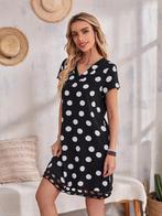NIEUW! Trendy vintage zwart polkadot jurk maat XXL, Kleding | Dames, Nieuw, Maat 46/48 (XL) of groter, Zwart, Verzenden