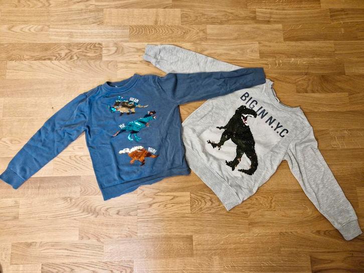 Twee Dino Truien Maat 122/128, Kinderen en Baby's, Kinderkleding | Overige, Zo goed als nieuw, Jongen, Ophalen of Verzenden