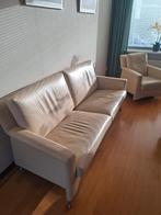 Leolux bank en 2x fauteuil, Ophalen, Gebruikt, 150 tot 200 cm, Leer