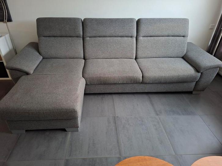 Henders en Hazel antraciet loungebank met opbergruimte, Huis en Inrichting, Banken | Bankstellen, Gebruikt, Hoekbank, Driepersoons