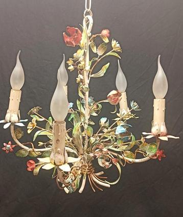 Antieke Italiaanse Bloemen Kroonluchter Metaal beschikbaar voor biedingen