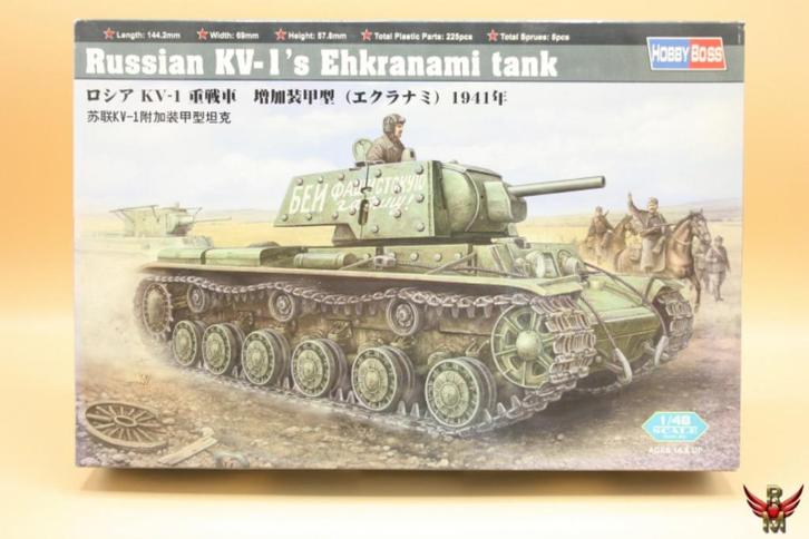ROWASP | HobbyBoss 1/48 Russian KV1’s Ehkranami Tank, Hobby en Vrije tijd, Modelbouw | Auto's en Voertuigen, Nieuw, Tank, 1:32 tot 1:50