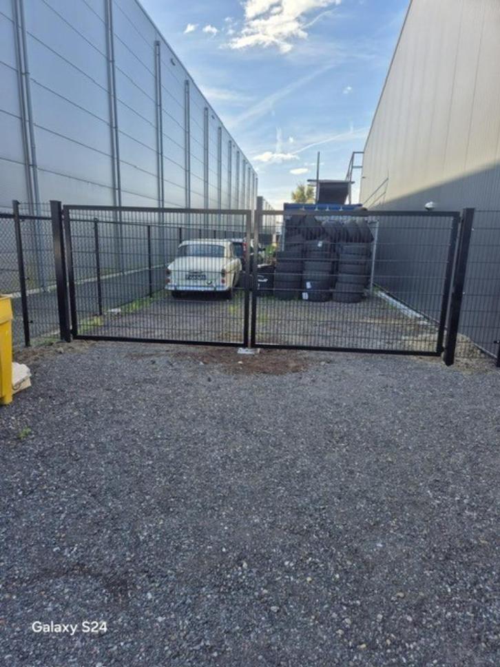 Dubbele Poorten, dubbelstaafmat vulling!, Tuin en Terras, Tuinpoorten, Nieuw, Draaipoort, IJzer, 100 tot 150 cm, 200 cm of meer