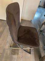 6 Antraciet Chesterfield stoelen met chroom, Ophalen, Gebruikt, Zwart, Metaal