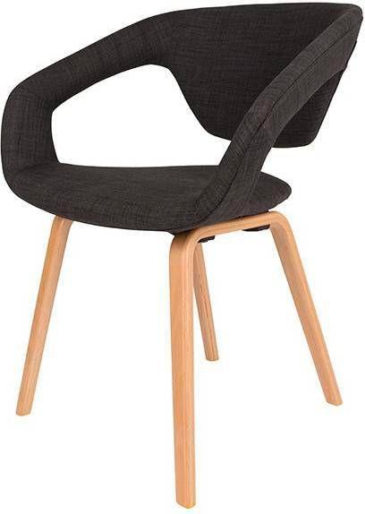 4x Zuiver Flexback Design Eetkamerstoelen, Huis en Inrichting, Stoelen, Gebruikt, Vier, Hout, Stof, Overige materialen, Grijs