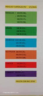 💥MENGGAS, ARGON, STIKSTOF, ACETYLEEN, ZUURSTOF, PROPAAN.💥, Ophalen, Nieuw, 250 ampère of meer, Co2