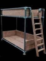 Steigerhouten buizen-bed met relaxplateau. € 449,00, Ophalen of Verzenden, Nieuw, Hoogslaper