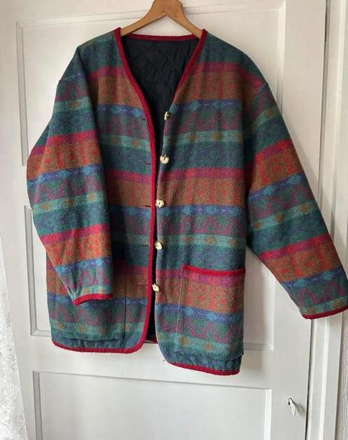 kleurrijke vintage wollen tribal print vest jas M 38 40, Kleding | Dames, Jassen | Winter, Gedragen, Maat 38/40 (M), Overige kleuren