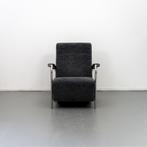 2x Leolux Scylla Fauteuil Hoog Zwart Stof - Chroom, Metaal, 75 tot 100 cm, Ophalen of Verzenden, Zo goed als nieuw