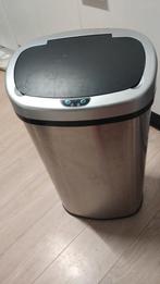 Prullenbak 40 liter met sensor, Huis en Inrichting, Woonaccessoires | Prullenbakken, 40 liter of meer, Ophalen, Rvs, 50 tot 75 cm