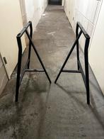 2x IKEA Lerberg Schragen - Zwart, Ophalen, Tafelpoot, Gebruikt, Minder dan 50 cm
