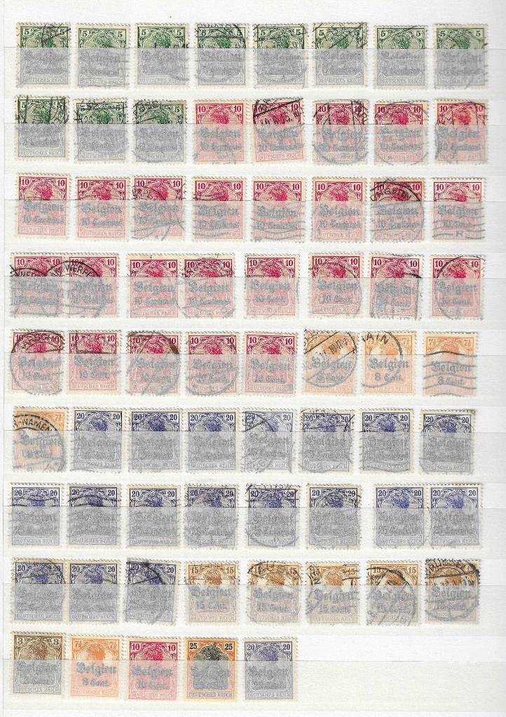 Belgie  Deutsche reich, Postzegels en Munten, Postzegels | Europa | Duitsland, Gestempeld, Duitse Keizerrijk, Verzenden
