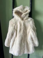 Witte bontjas met capuchon, Ophalen of Verzenden, Gedragen, Maat 38/40 (M), Wit