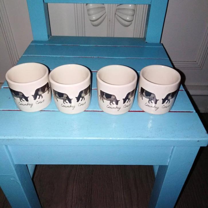 Eierdopjes Country Cow - World of Jet set van 6 stuks, Huis en Inrichting, Keuken | Servies, Gebruikt, Overige typen, Overige stijlen