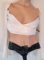 Nly One Wrap Top - Wit - XS - Nieuw!, Wit, Nieuw, Ophalen of Verzenden, Lange mouw