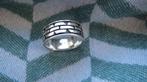 forse, stoere ring, 925 zilver, breed, weef patroon, 19mm, 18 tot 19, Ophalen of Verzenden, Zo goed als nieuw, Dame of Heer
