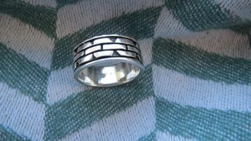 forse, stoere ring, 925 zilver, breed, weef patroon, 19mm beschikbaar voor biedingen