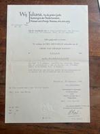 Nederlands oorkonde Nijverdal Almelo Ere medaille Or Nassau, Verzamelen, Militaria | Tweede Wereldoorlog, Verzenden, Lintje, Medaille of Wings