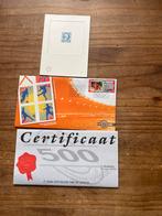 1e dag envelop met blaiwdruk en certificaat, Postzegels en Munten, Postzegels | Nederland, Ophalen of Verzenden, T/m 1940, Gestempeld