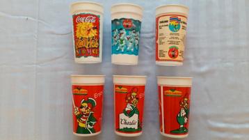 6 verschillende Coca-Cola drinkbekers uit België beschikbaar voor biedingen