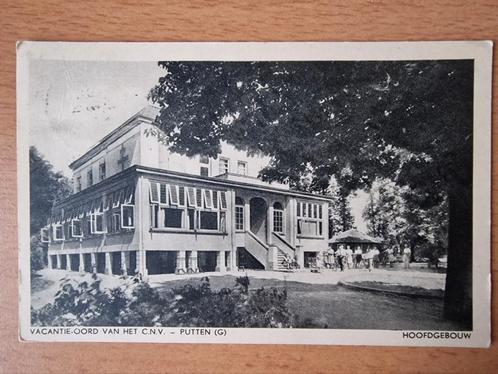 Putten (G), 1955, hoofdgebouw van het CNV vacantie oord, Verzamelen, Ansichtkaarten | Nederland, Gelopen, Gelderland, 1940 tot 1960