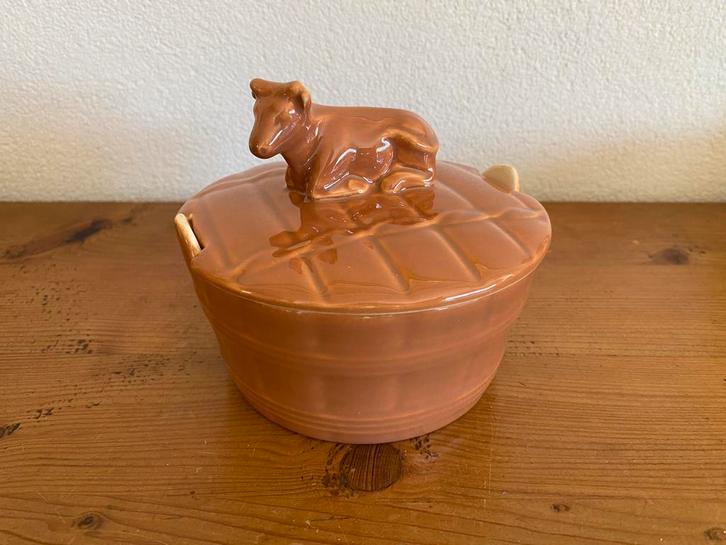 Botervloot met koe plateelbakkerij Gouda, Antiek en Kunst, Antiek | Keukenbenodigdheden, Ophalen of Verzenden