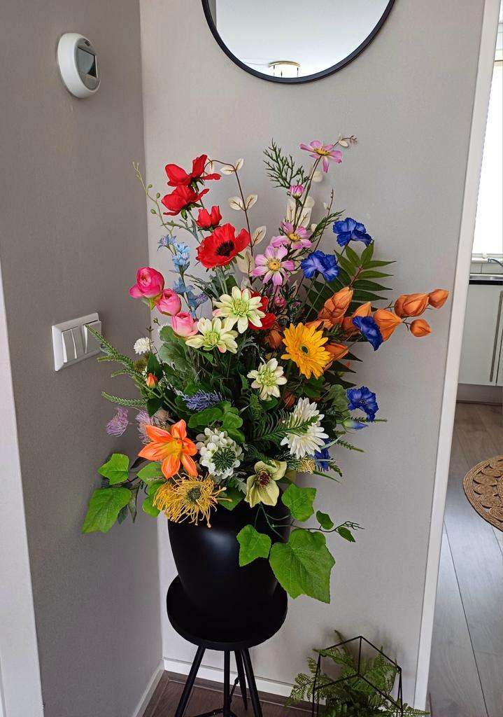 Zijden boeket  - 100cm Hoog, Huis en Inrichting, Woonaccessoires | Kunstplanten en Kunstbloemen, Zo goed als nieuw, Ophalen of Verzenden