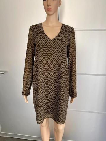 F730 Dry Lake: mt. S=36 jurk tuniek blouse olijf-groen/zwart beschikbaar voor biedingen