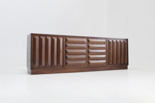 Vintage Spaans Brutalist Sideboard dressoir, Huis en Inrichting, Kasten | Dressoirs, Zo goed als nieuw, 200 cm of meer, 25 tot 50 cm