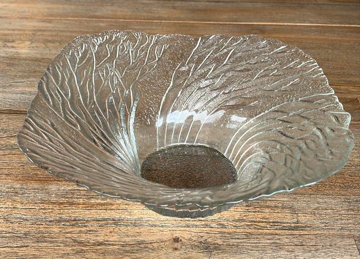Vintage glazen schaal "Forest" ontwerp Pertti Kallioinen, Huis en Inrichting, Woonaccessoires | Schalen en Manden, Zo goed als nieuw