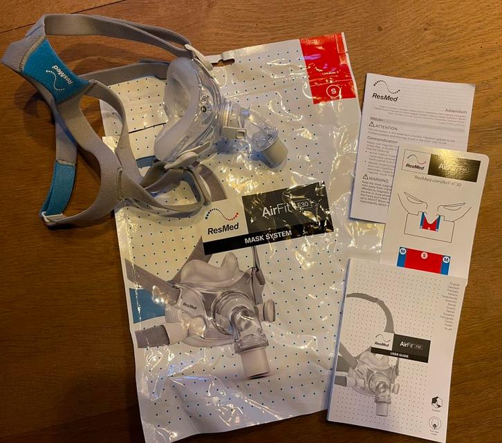 ResMed Airfit F30 volgelaat masker - Maat S - ongebruikt, Diversen, Verpleegmiddelen, Nieuw, Ophalen of Verzenden