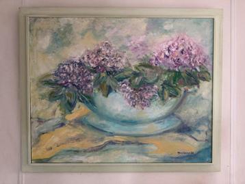 Ingelijst schilderij bloemenschilderij van Marianne W. beschikbaar voor biedingen