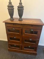 Houten kast met lades en uitschuif planken, Ophalen, Gebruikt, 100 tot 150 cm, Met lade(s)