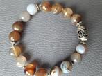 595 edelsteen armband Agaat facet geslepen 10mm, Ophalen of Verzenden, Nieuw, Elastiek, Met edelsteen