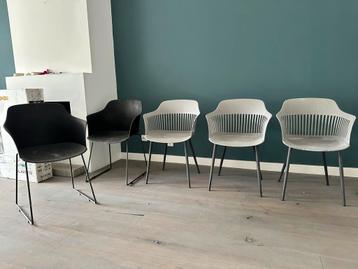 Set van 5 stoelen - Zwart/Grijs - Modern Design beschikbaar voor biedingen